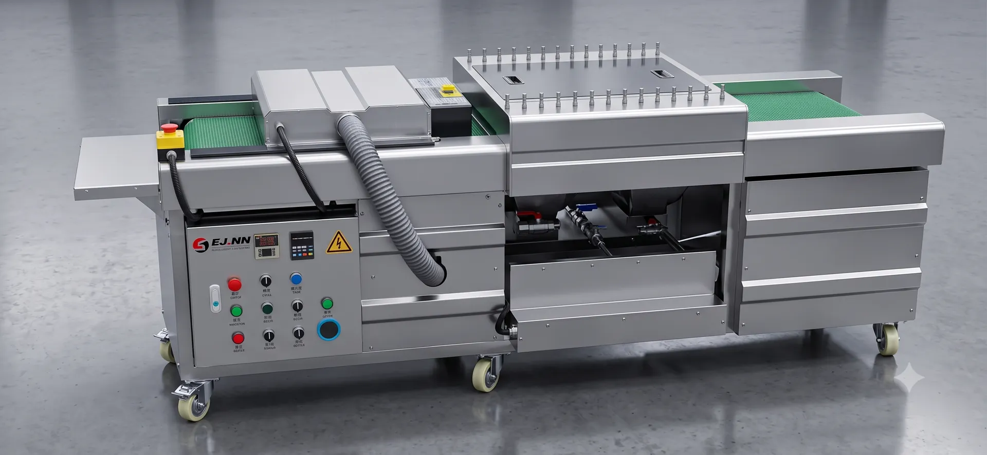 HUITENG two water tank cleaning machine for rough washing and fine rinsing